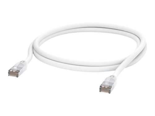 Ubiquiti UniFi - Cordon de raccordement - RJ-45 (M) pour RJ-45 (M) - 2 m - 6 mm - STP - CAT 5e - moulé, extérieur, bloqué, robuste - blanc