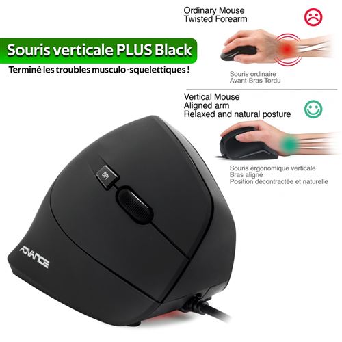 Souris Filaire Advance Verticale Plus (Noir)