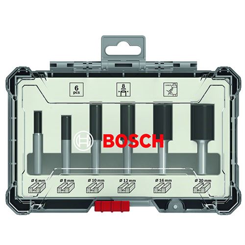 Coffret De 6 Fraises Droites à Queue De 8 Mm Ø12/16/20 Mm Bosch - 2607017466