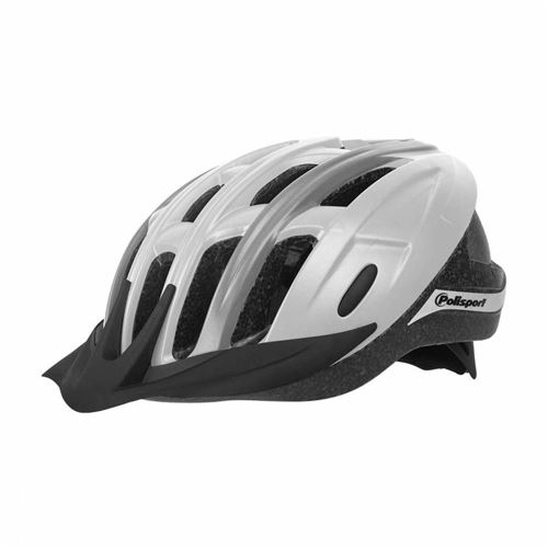 Casque velo city adulte polisport ride in blanc 54-58 system quick lock avec visiere