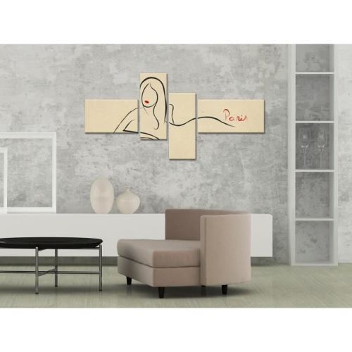 Icaverne Tableau Toile Tableau Deco Vintage Silhouette Femme Paris 130x65 Cm Achat Prix Fnac