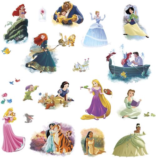 RoomMates stickers muraux Disney Princesses vinyle 22 pièces