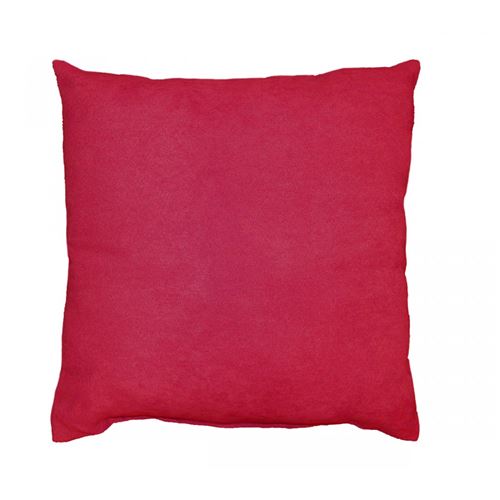 Coussin Suédine Uni Rouge 40x40