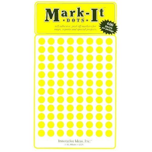 Moyenne 14 points de marque Mark-it amovibles pour cartes, rapports ou projets - jaune