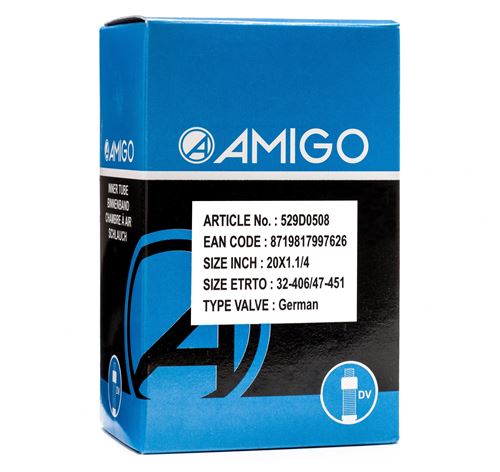 AMIGO Tube intérieur 20 x 1 1/4 (32-406/47-451) DV 45 mm