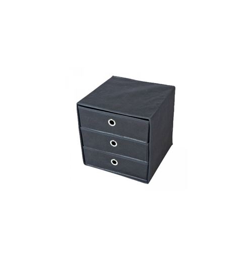 Paris Prix - Boîte De Rangement 3 Tiroirs kase 32cm Noir