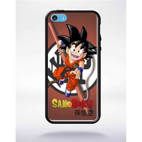 Coque dragon ball kid san goku compatible apple iphone 5c bord noir silicone