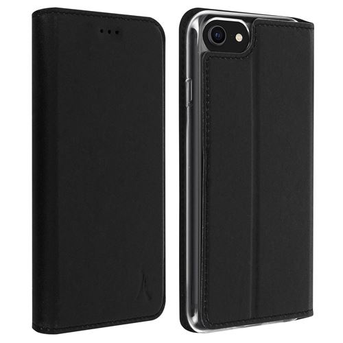 Akashi - Flip cover voor mobiele telefoon - kunstleer - zwart - voor Apple iPhone 6, 6s, 7, 8