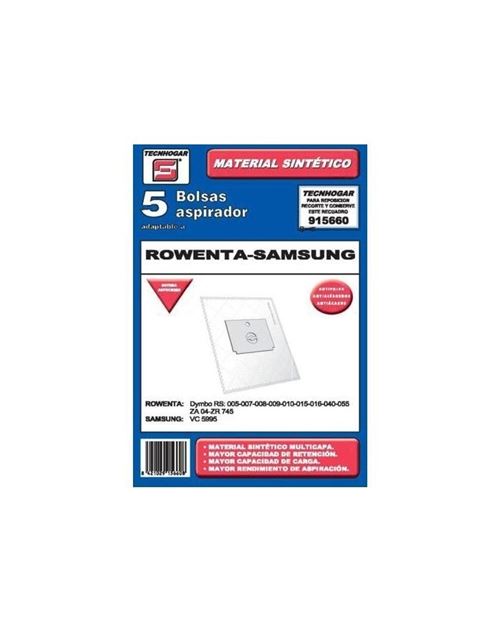 Sac de rechange pour aspirateur tecnhogar 915660 (5 uds)