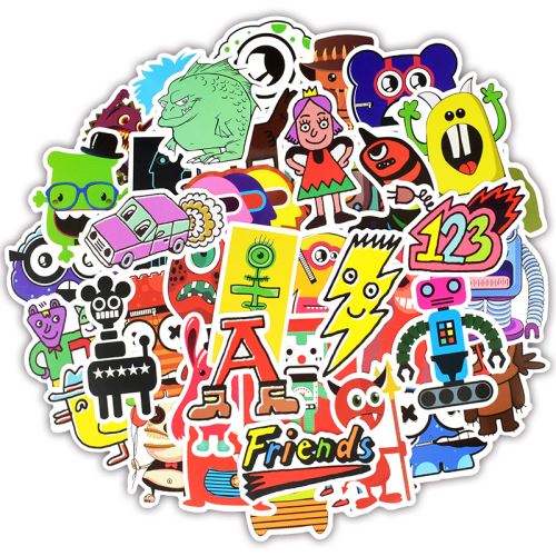 50 pieces Stickers pour décoration des bagages/des chambres - Monstre