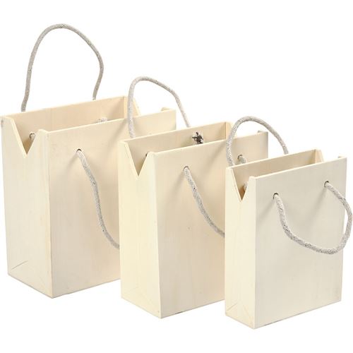 Creotime sacs en bois avec fermeture unisexe 3 pièces