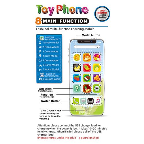 14€02 sur Téléphone simulé pour enfant éducatif jouet pour apprentissage  Bleu - Autre jeux éducatifs et électroniques - Achat & prix