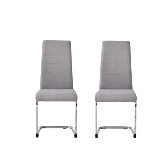 chaise jane lot de 2 chaises pied chromé tissu gris l 42 x p 56 x h 99 cm chaise jane lot de 2 chaises pied chromé tissu gris l 42 x p 56 x h 99 cm