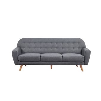 Teodor Canapé Droit Convertible 3 Places Tissu Gris Anthracite Scandinave L 212 X P 93 Cm