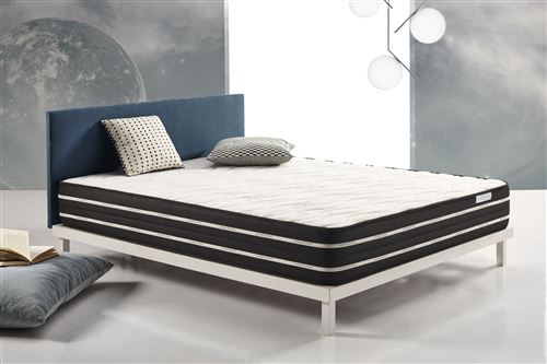 Matelas ACTIVATED CARBON 160x200 cm mousse à mémoire VISCO V200® + viscoélastique GRAPHITEX® associé au coutil CARBOTEX® - 25 cm