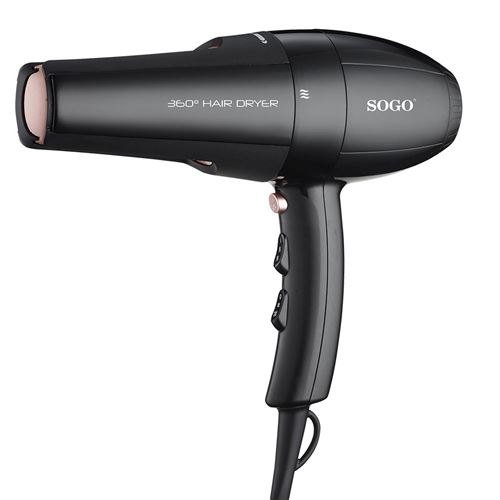 Sèche-cheveux professionnel Sogo 2000W - Sèche-cheveux 2 modes 360º et Classic, 3 niveaux