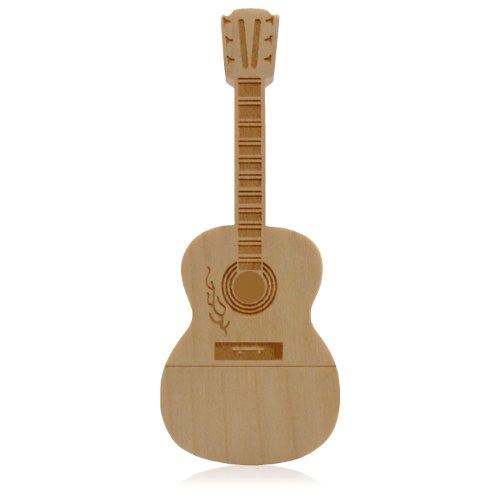 818-TEch No17500050064 Hi-Speed 2.0 clé USB 64Go instrument de musique guitare bois