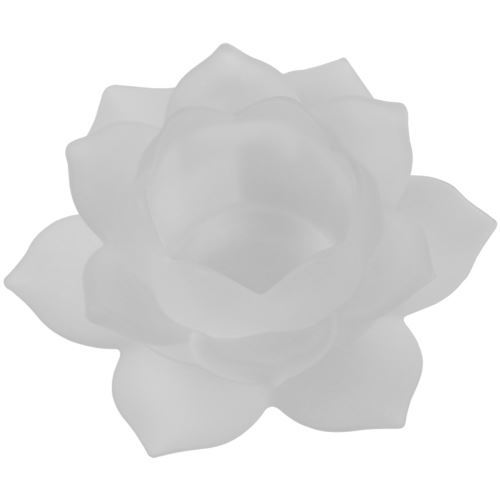 Porte Bougie blanc Lotus en verre