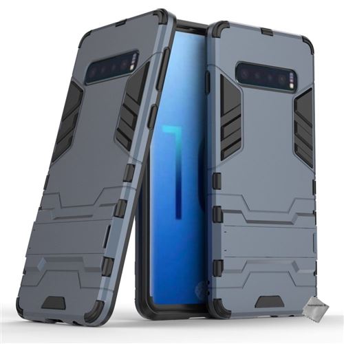 Housse etui coque rigide anti choc pour Samsung Galaxy S10 + film ecran - BLEU FONCE - htdmobiles