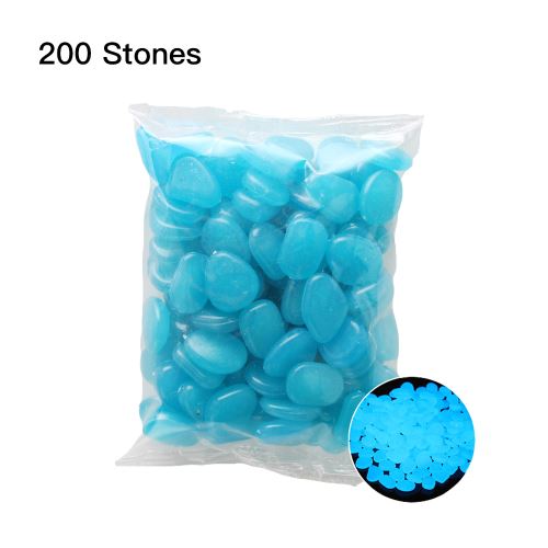 Blusea 200 pcs cailloux lumineux lueur dans les pierres sombres maison réservoir de poissons décor extérieur jardin passerelle