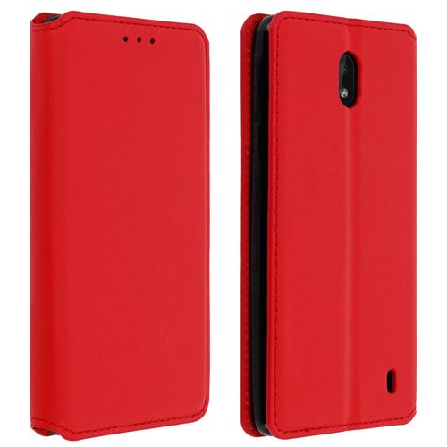 Housse Nokia 1 Plus Étui Folio Portefeuille Fonction Support Rouge