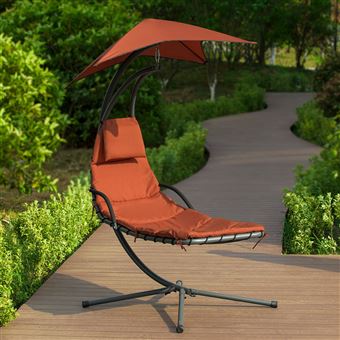 Sobuy Ogs39 Mi Bain De Soleil Hamac Transat Suspendu Lit Suspend Balancelle De Jardin Et Patio Fauteuil Beige Transats Pour Bebe Achat Prix Fnac