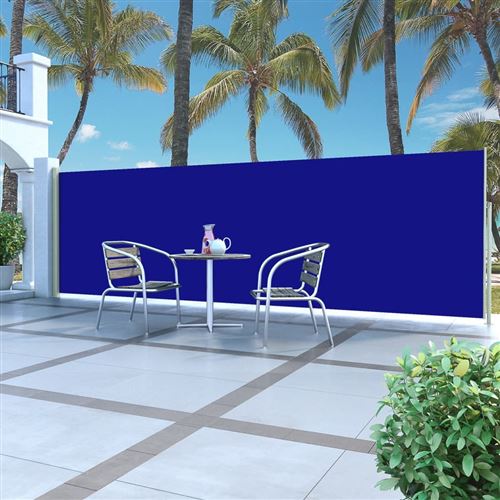 Vidaxl - Auvent lat&eacute;ral r&eacute;tractable 160 x 500 cm Bleu Bleu