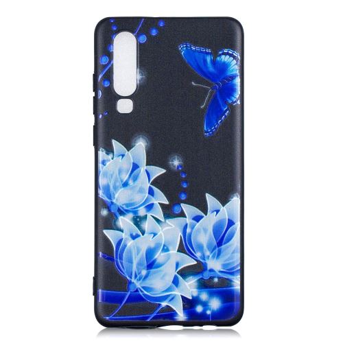 Coque en TPU impression de motif fleur bleue pour votre Huawei P30