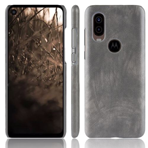 Etui en PU litchi gris pour votre Motorola P40