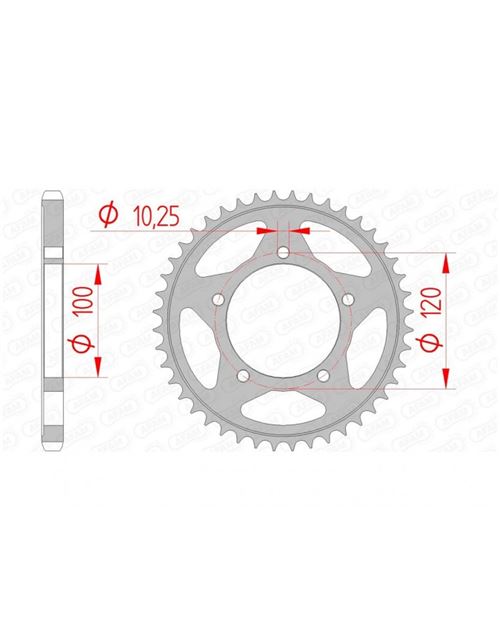 Couronne AFAM 40 dents acier standard pas 525 type 35802