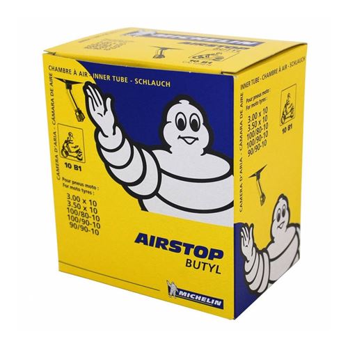 Chambre a air 10'' 3.00-10 a 100-90-10 michelin 10b1 valve coudee 150°