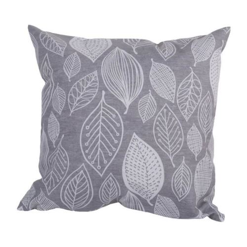 O'CBO Coussin déhoussable Feuilles 42x42cm Gris