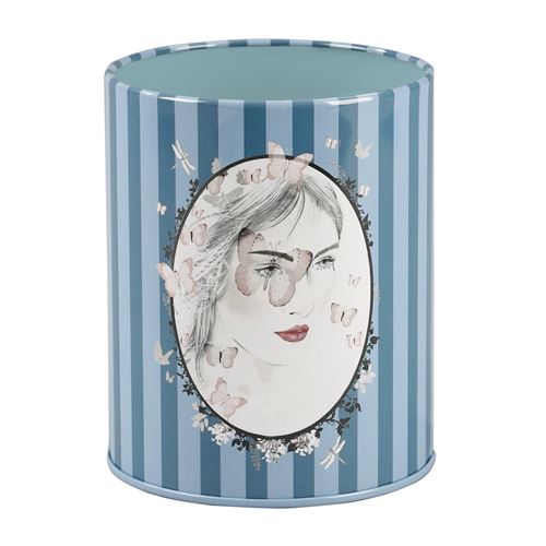 Pot à crayons rond métal avec intérieur coloré DEMOISELLE Viquel Bleu