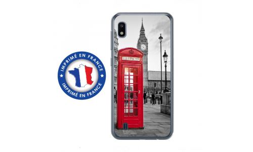 Coque souple pour Samsung Galaxy A10 avec impression Motifs cabine téléphonique UK rouge