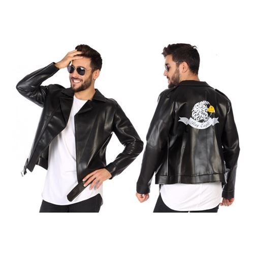 Veste noire rock déguisement homme