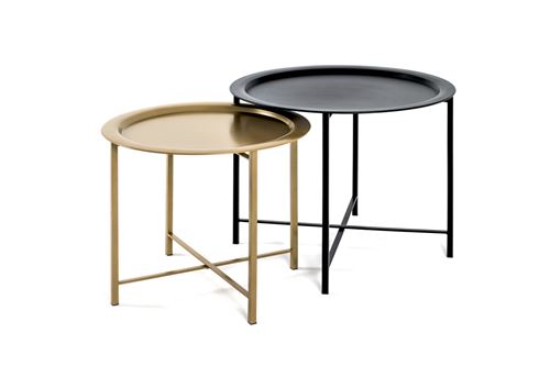 Paris Prix - Lot De 2 Tables D'appoint gabin 62cm Noir & Or