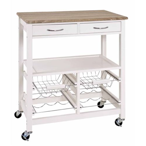 Paris Prix - Desserte De Cuisine En Bois lucky 68cm Blanc