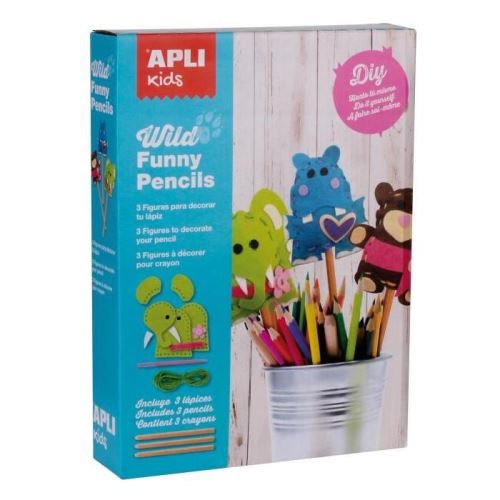 Apli kits funny pencils animaux sauvages 014350