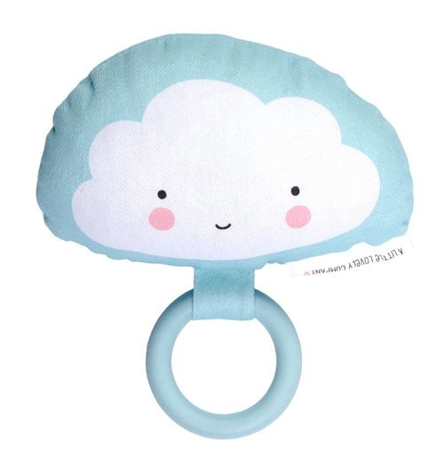A Little Lovely Company hochet nuage junior 14,5 cm coton bleu