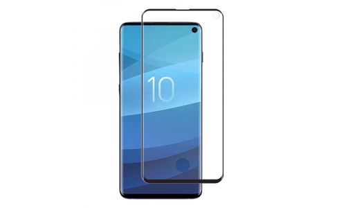 Verre trempé protège écran transparent Galaxy S10 noir