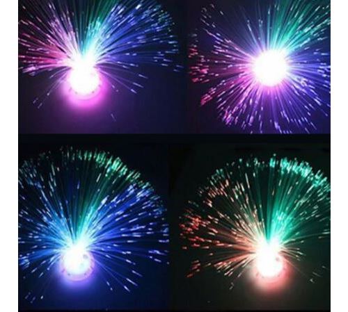 Multicolore Fiber Optique Lampe Lumiere Vacances Mariage Piece