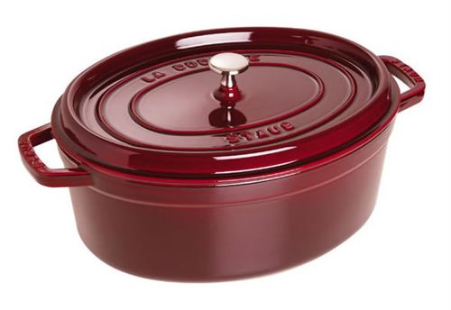 Cocotte fonte ovale D31 cm grenadine majolique 5,5L Rouge Staub