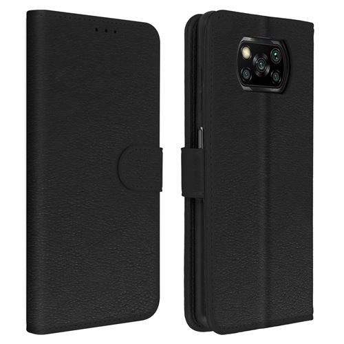 Avizar Étui pour Xiaomi Poco X3 et X3 Pro Folio Intégrale Porte-carte Fonction Support Noir