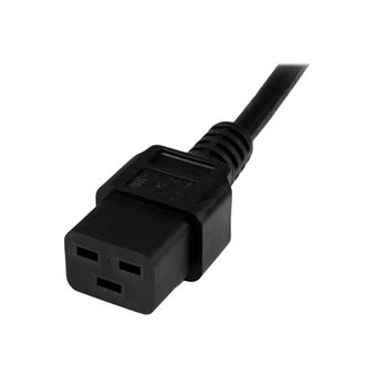 StarTech.com Cordon d'alimentation Schuko CEE7 vers IEC 320 C19 de 2m pour ordinateur - Câble secteur PC CEE7 vers C19 - Mâle / Femelle - Câble d'alimentation - IEC 60320 C19 pour power CEE 7/7 (M) - CA 250 V - 2 m - moulé - noir - 1