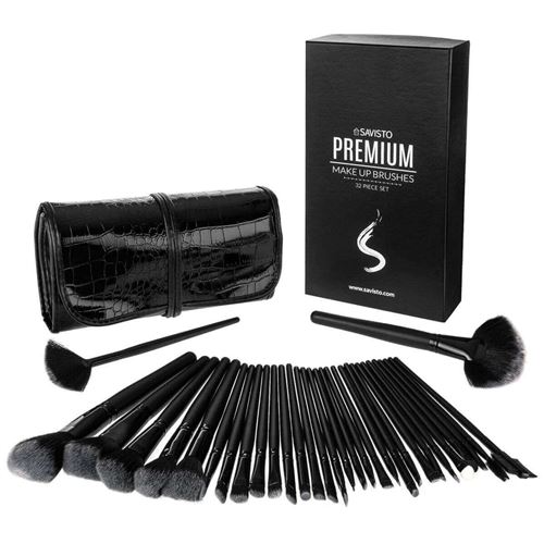 Ensemble De Pinceaux De Maquillage De 32 Pièces Avec Pochette De Rangement Professionnelle