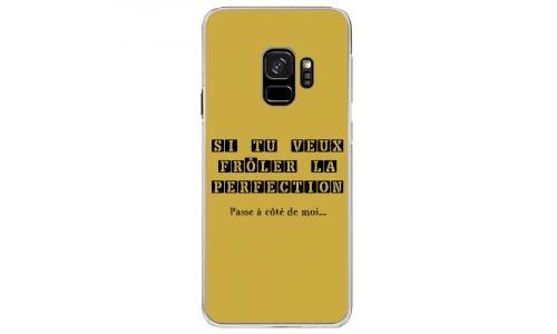 Coque rigide transparente pour Samsung Galaxy S9 avec impression Motifs frôler la perfection or