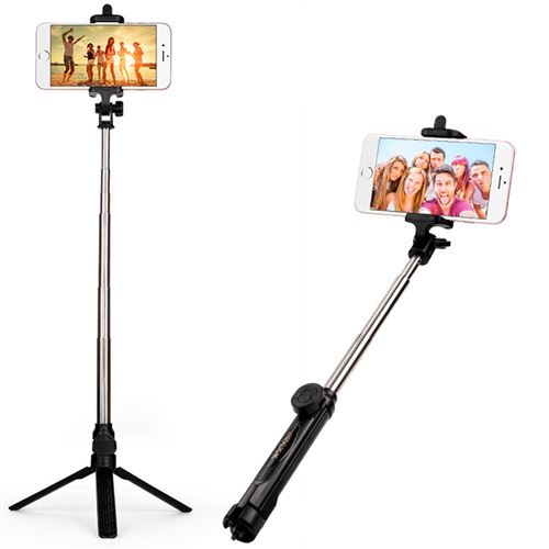 Selfie Stick avec Trepied pour HTC One A9 Smartphone Perche Android IOS Reglable Telecommande Sans Fil Bluetooth Bouton Photo No