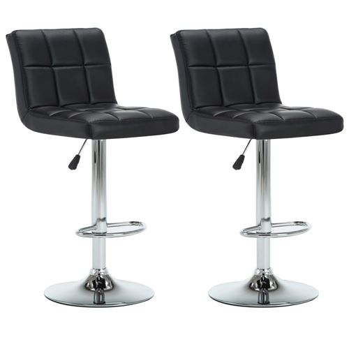 vidaXL Chaise de bar pivotante 2 pcs Simili-cuir 44x50x115 cm Noir