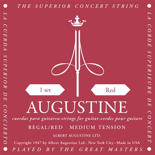JEU DE CORDES GUITARE AUGUSTINE REGAL ROUGE