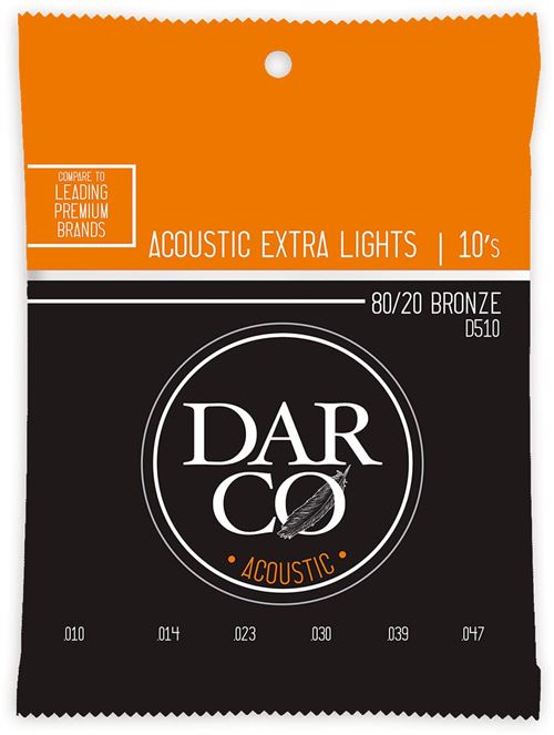 Darco D510 - Jeu cordes acoustiques Extra Light 80/20 - 10-47